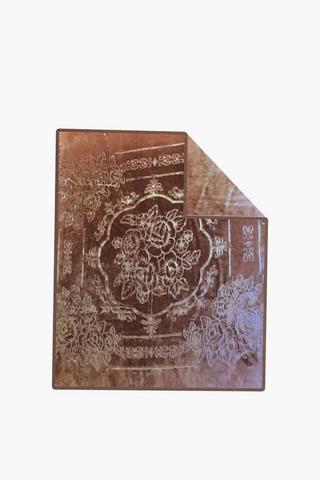 Mink Embossed Flower Blanket, 200x230cm