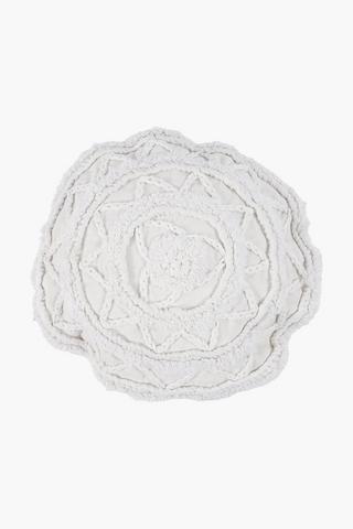 Textured Crochet Round Scatter Cushion, 45cm