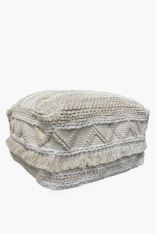 Tassel Knit Pouffe Nat