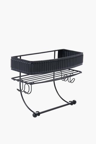 Metal Ribbed 1 Tier Shower Caddy
