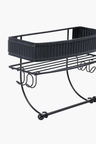 Metal Ribbed 1 Tier Shower Caddy