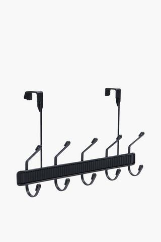 Metal Ribbed Over The Door 5 Hook