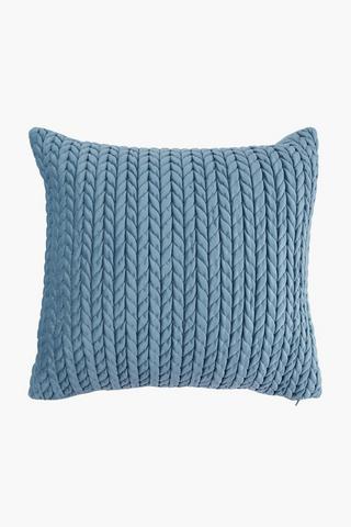 Ruched Velvet Scatter Cushion, 60x60cm