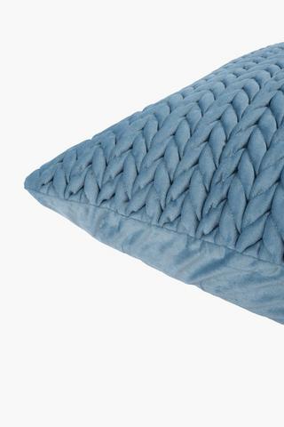 Ruched Velvet Scatter Cushion, 60x60cm