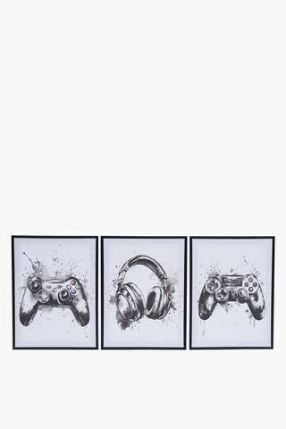 3 Pack Gamer Wall Art