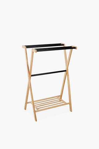 Bamboo Towel Rack Nat/blk