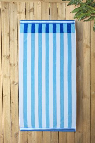 Cotton Jacquard Cabana Stripe Beach Towel, 70x140cm