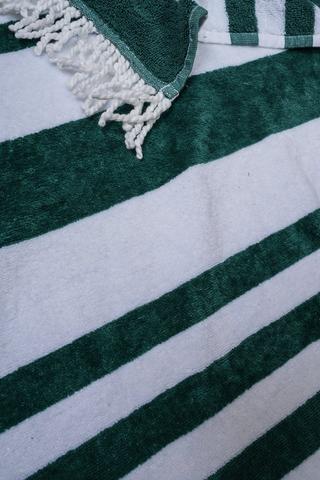 Cotton Fringe Bay Stripe Beach Towel, 85x160cm