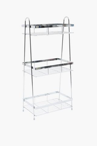 Chrome 3 Tier Bathroom Storage Tower