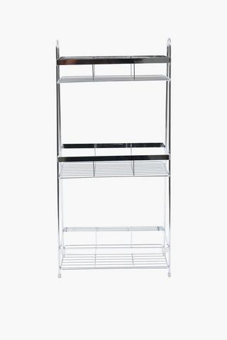 Chrome 3 Tier Bathroom Storage Tower
