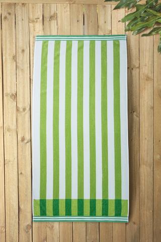 Cotton Jacquard Cabana Stripe Beach Towel, 70x140cm