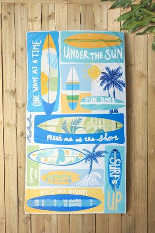 Microfibre Surfers Club Beach Towel, 70x130cm