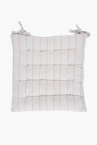 Textured Cotton Chair Pad, 50x50cm
