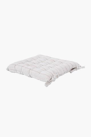 Textured Cotton Chair Pad, 50x50cm