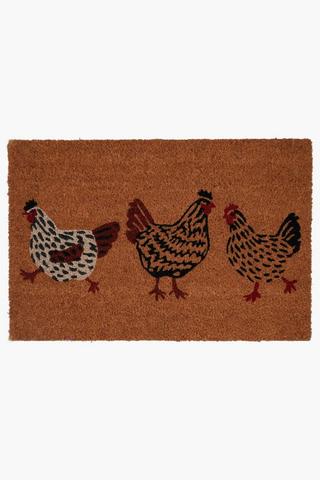 Coir Three Chicks Doormat, 40x60cm