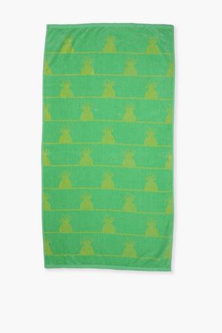2 Pack Cotton Jacquard Pineapple Beach Towels, 70x130cm