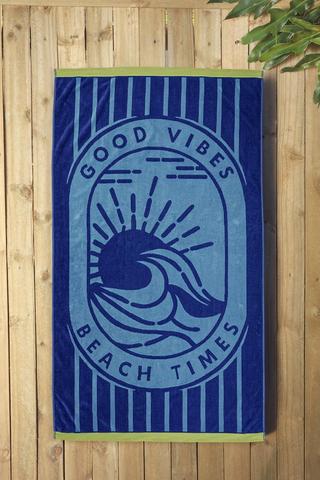 Cotton Jacquard Goodvibes Beach Towel, 85x160cm