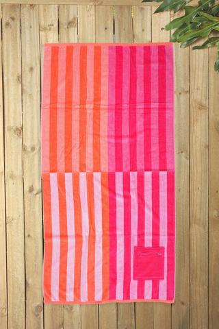 Cotton Stripe Jacquard Beach Towel, 85x160cm