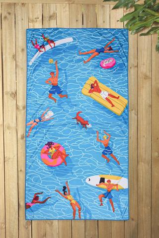 Soft Touch Printed Swimmers Beach Towel, 70x130cm