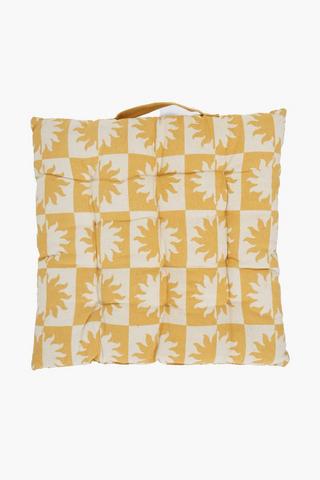 Jordan Geometric Cotton Chair Pad, 40x40cm