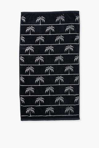 2 Pack Cotton Jacquard Palm Tree Beach Towels, 70x130cm