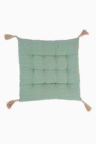 Jute Tassle Outdoor Cushion, 40x40cm
