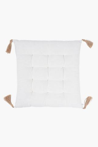 Jute Tassle Outdoor Cushion, 40x40cm