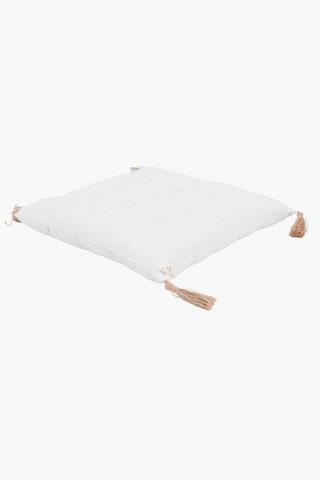 Jute Tassle Outdoor Cushion, 40x40cm