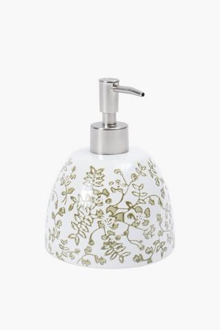 Ceramic Delft Floral Soap Dispenser