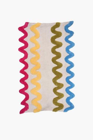 Tufted Zigzag Polycotton Rug, 70x110cm