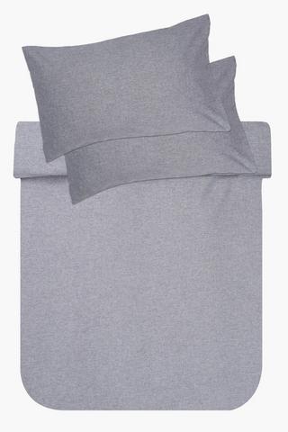 Polylinen Look Plain Duvet Cover Set