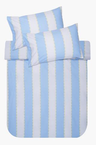 Polycotton Scallop Stripe Duvet Cover Set