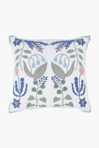 Embroidered Han Floral Scatter Cushion, 50x50cm