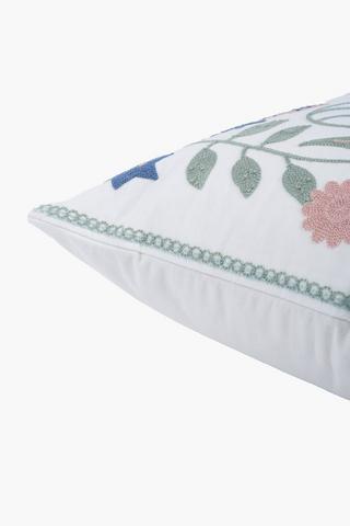 Embroidered Han Floral Scatter Cushion, 50x50cm