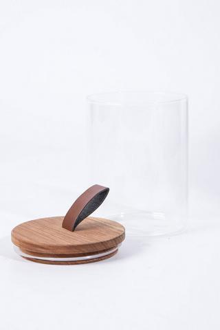 Medium Pu Tab Glass Canister
