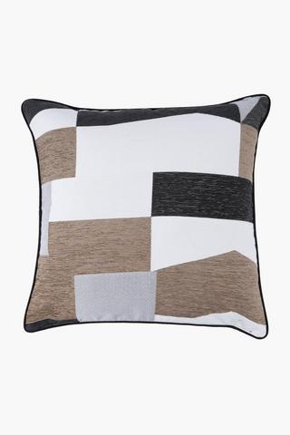 Extra Premium Jacquard Abstract Feather Filled Scatter Cushion, 60x60cm