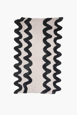 Tufted Zigzag Polycotton Rug, 70x110cm