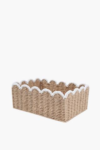 Paper Weave Scalloped Basket Medium, 23x32cm