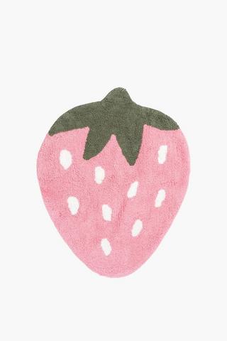 Cotton Shaped Strawberry Bath Mat, 60x75cm
