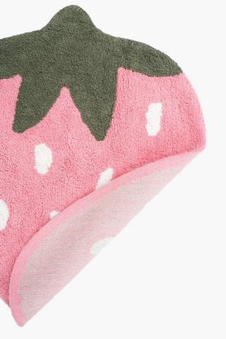 Cotton Shaped Strawberry Bath Mat, 60x75cm