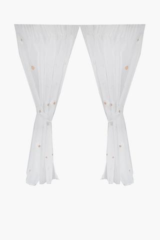 2 Pack Lila Floral Cafe Curtain, 110x120cm