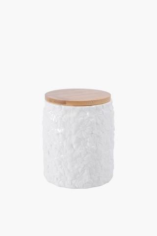 Medium Embroidered Flower Canister