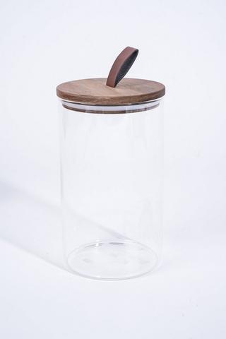 Large Pu Tab Glass Canister