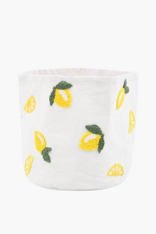 Lemons Storage Basket, 23x26cm
