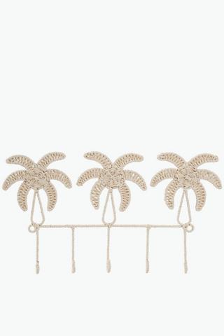 Woven Palm 5 Wall Hook, 51x30cm