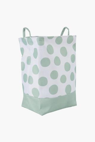 Printed Polka Dot Laundry Basket