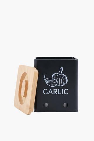 Galvanised Garlic Storage Canister