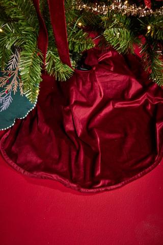 Velvet Bows Christmas Tree Skirt, 120cm