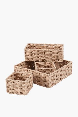 4 Piece Paperweave Storage Cubes
