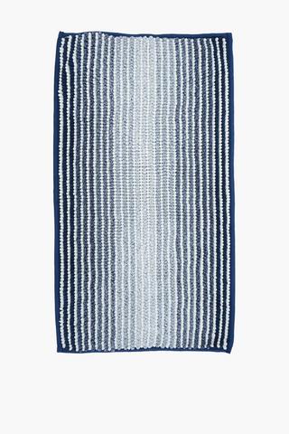 Chenille Mingle Stripe Bobble Bath Mat, 50x80cm